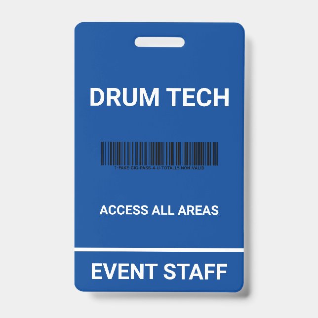 Novelty Back Stage Pass ID Badge (Front)