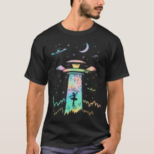 Novelty Ballerina Ufo Alien Abduction Flying Sauce T-Shirt