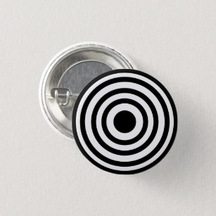 Novelty Black and White Bullseyes Circles 3 Cm Round Badge