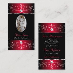 Novelty Black Red Ornate Ornaments Jewels Photo Business Card