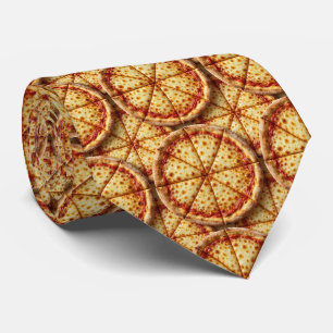Novelty Cheese Pizza   Fast Food Pattern Neck Tie