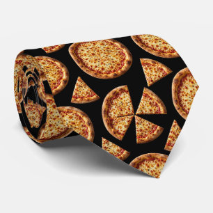 Novelty Cheese Pizza   Fast Food Pattern Neck Tie