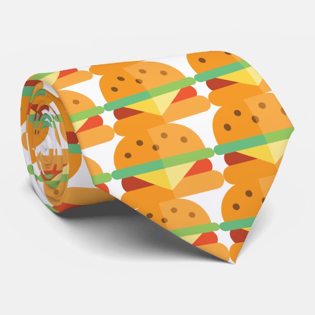 Novelty Cheeseburger Men's Tie (Rolled)