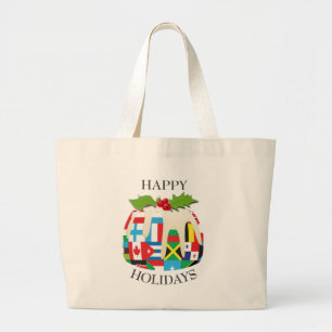 Novelty   Christmas Pudding   WORLD FLAGS Large Tote Bag