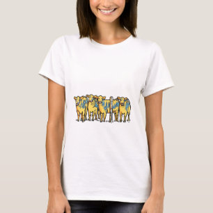 Novelty Cow Graphic Tee Smells Like Money Saying 