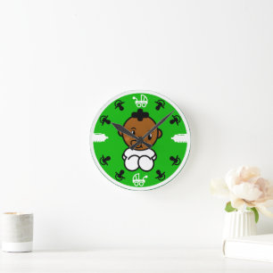 Novelty Cute Black Baby Gift Round Clock