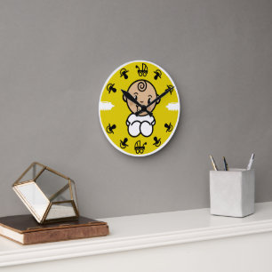 Novelty Cute New Baby Gift Round Clock