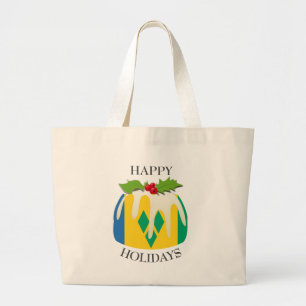 Novelty   Festive Pudding   ST VINCENT FLAG Large Tote Bag