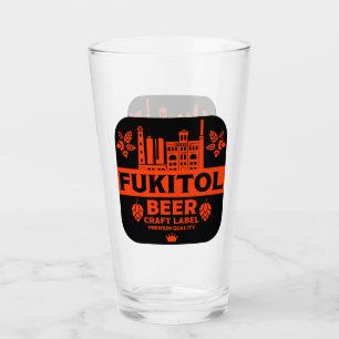Novelty Funny Beer Label Glass