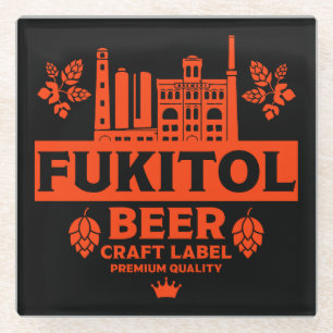 Novelty Funny Beer Label Glass Coaster