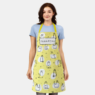 Novelty Funny Cute Kittens Pattern Personalised Apron