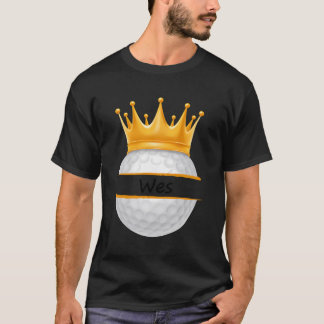 Novelty Golf Personalised Name Wes Sports Dad T-Shirt