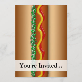 Novelty Hot Dog Graphic Invitation