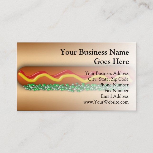 Novelty Hot Dog Graphic Vending Restaurant Food Business Card (Front)