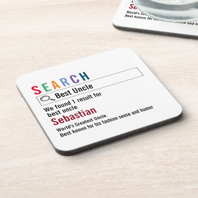 Novelty Internet Search Result Personalised Coaster (Left Side)