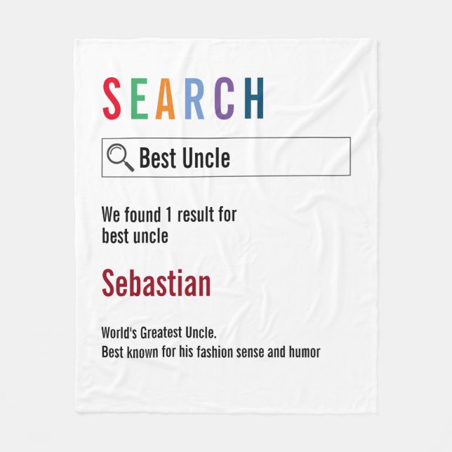 Novelty Internet Search Result Personalised Fleece Blanket (Front)