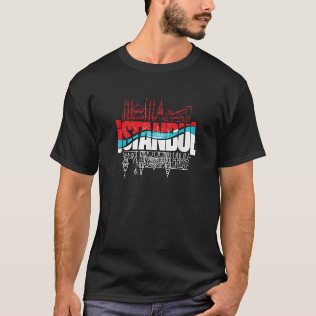Novelty Istanbul Turkey Skyline Turkish Tourist So T-Shirt (Front)