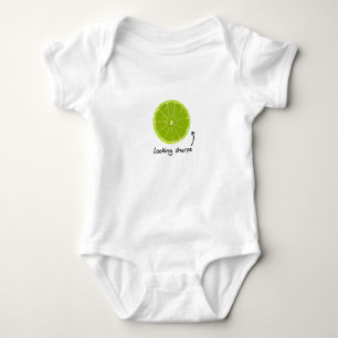 novelty "looking sharpe" lime baby clothes bodysuit