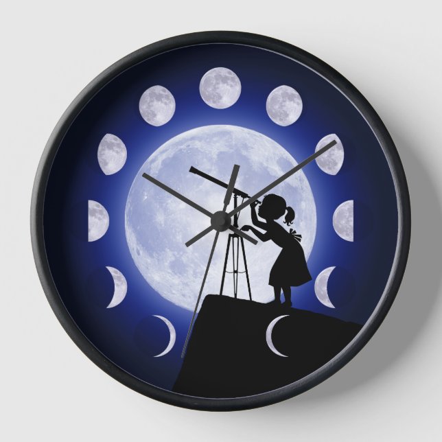 Novelty Moon Phase Children's Clock (Front)