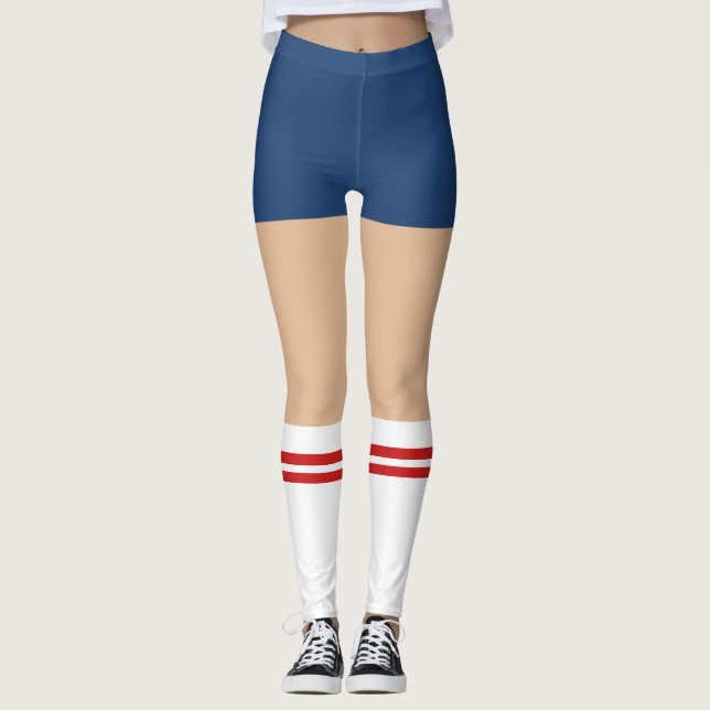 Novelty Nerdy Shorts And Tube Socks Leggings (Front)