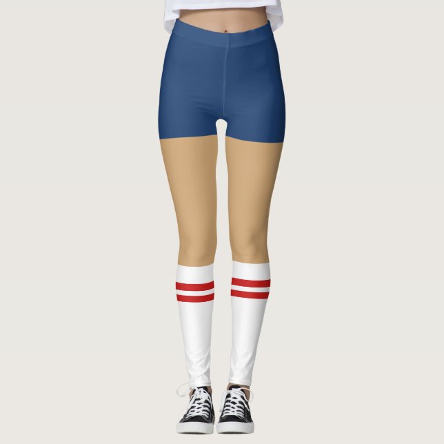 Novelty Nerdy Shorts And Tube Socks Leggings (Front)