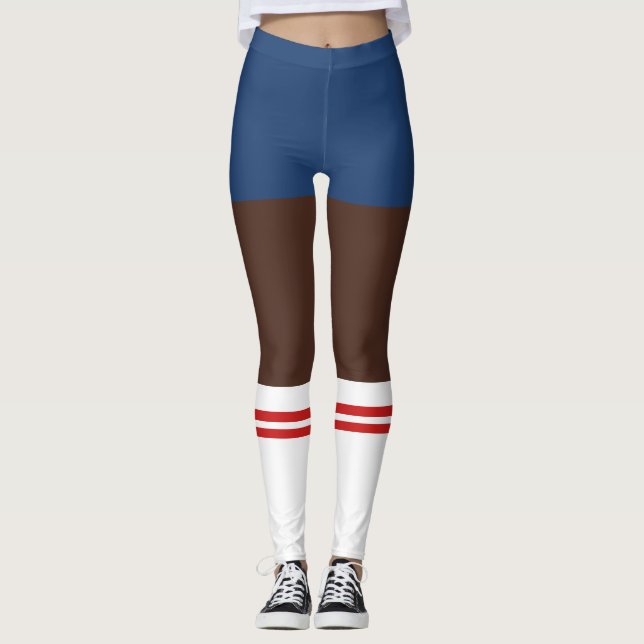 Novelty Nerdy Shorts And Tube Socks Leggings (Front)