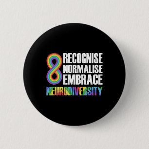 Novelty Neurodiversity Rainbow Infinity Autism Awa 6 Cm Round Badge