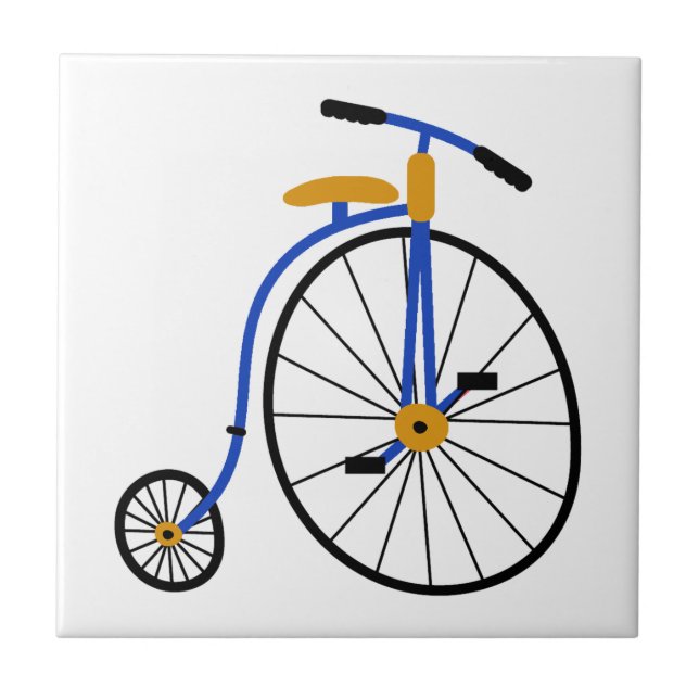Novelty Old Fashioned Bike Blue Tile (Front)