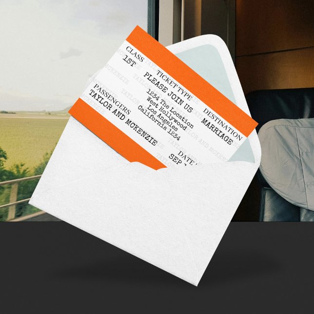 Novelty Personalised British Train Wedding Invitation (Novelty Personalized British Train Wedding Invitations from Ricaso. Perfect for rail fans. )