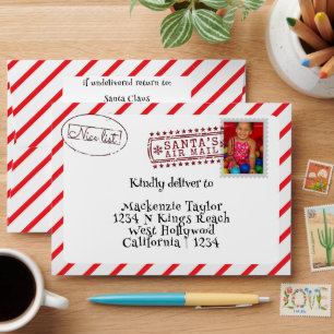 Novelty Personalised Santa Air Mail Envelope