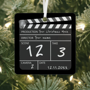 Novelty Personalized Custom Movie Clapperboard Metal Tree Decoration