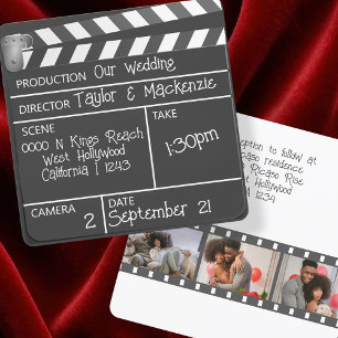 Novelty Personalized Movie Clapperboard Wedding Invitation