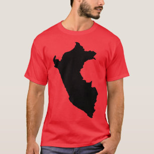 Novelty Peruvians Peruano Peruana Outlined Map Ent T-Shirt
