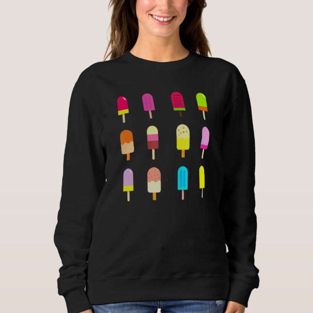 Novelty Popsicle Fun Summer Ice Cream Sweatshirt (Front)