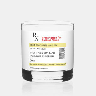 Novelty Prescription Whiskey Glass Customisable