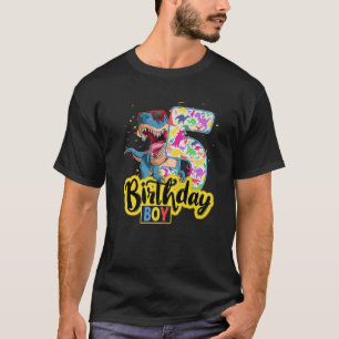 Novelty Rawr I'm 5 Cute Kids I Am 5 Boys Dinosaur T-Shirt