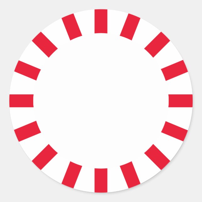 Novelty Red and White Peppermint Candy Classic Round Sticker (Front)