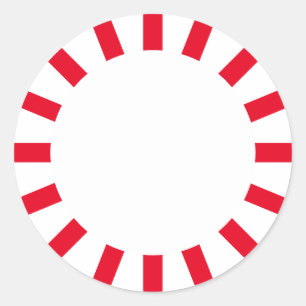 Novelty Red and White Peppermint Candy Classic Round Sticker
