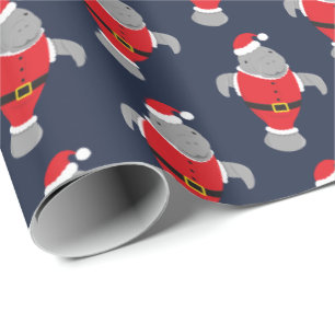 Novelty Santa Animal Manatee Christmas Wrapping Paper
