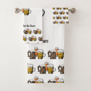 Novelty Three Beers Cartoon CUSTOMIZABLE Bath Towel Set