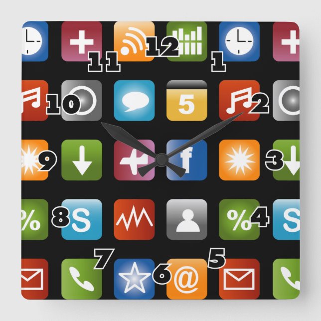 Novelty wall clock | Fun vector app icon graphics (Front)