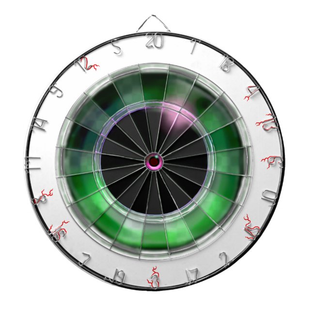Novelty Weird Realistic Green Eyeball Bull's Eye Dartboard (Front)