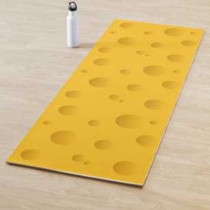 Novelty yellow swiss cheese yoga mat for workout