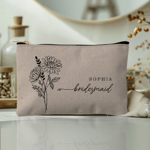 Novembe Birth Month Flower Personalised Bridesmaid Accessory Pouch