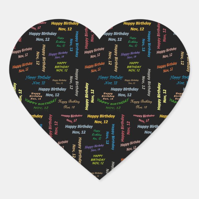 November, 12 Birthday Sticker (Front)