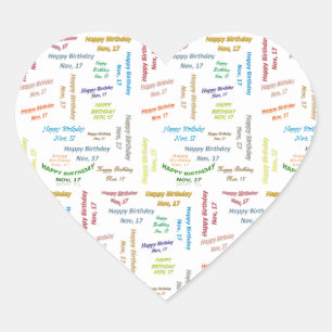 November, 17 Birthday Sticker