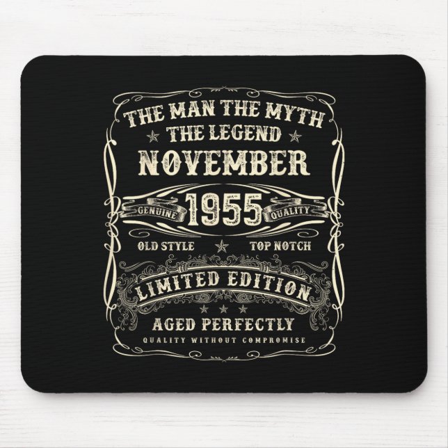 November 1955 70th Birthday For Men 70 Year Old Bd Mouse Mat (Front)