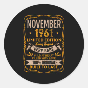 November 1961 Living Legend Very Rare Classic Round Sticker