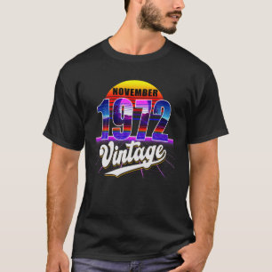 November 1972 Retro 49Th Birthday Vaporwave 40'S S T-Shirt