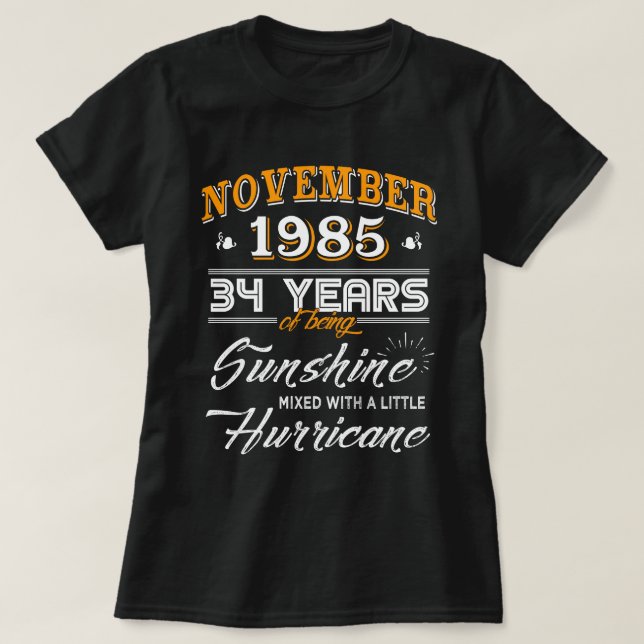 November 1985 Shirt 34th Anniversary Gifts (Design Front)